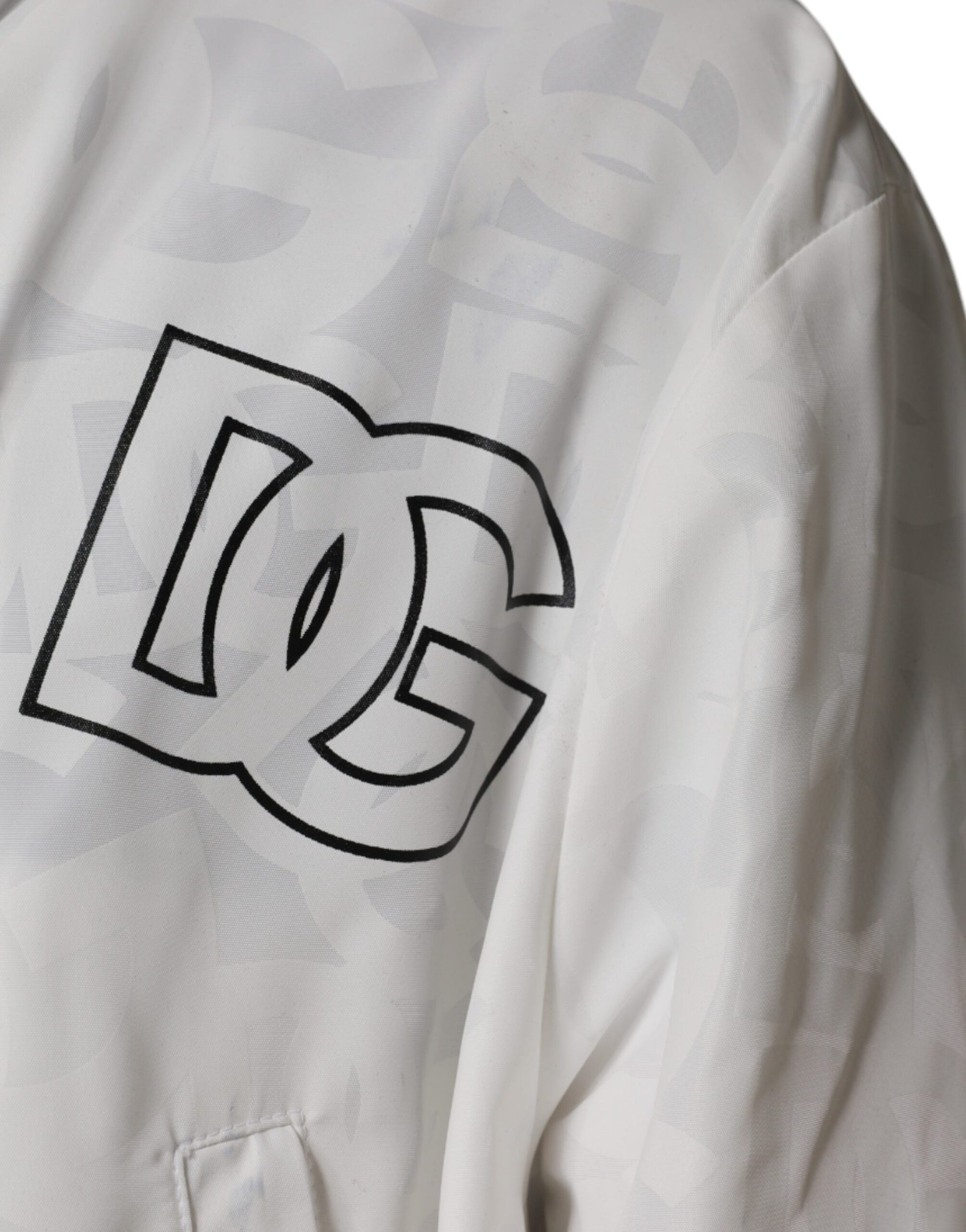 Dolce & Gabbana White Hooded Parka Polyester Trench Coat Jacket by Dolce & Gabbana