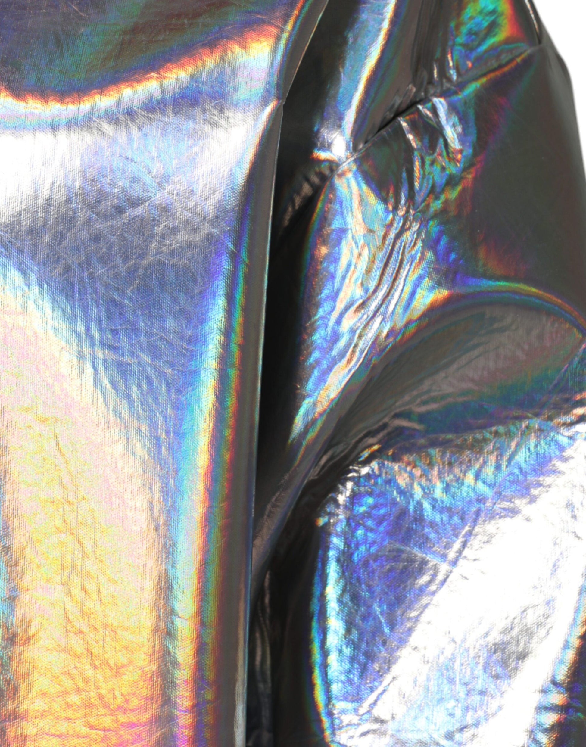 Dolce & Gabbana Silver Iridescent Full Zip Men Bomber Jacket by Dolce & Gabbana