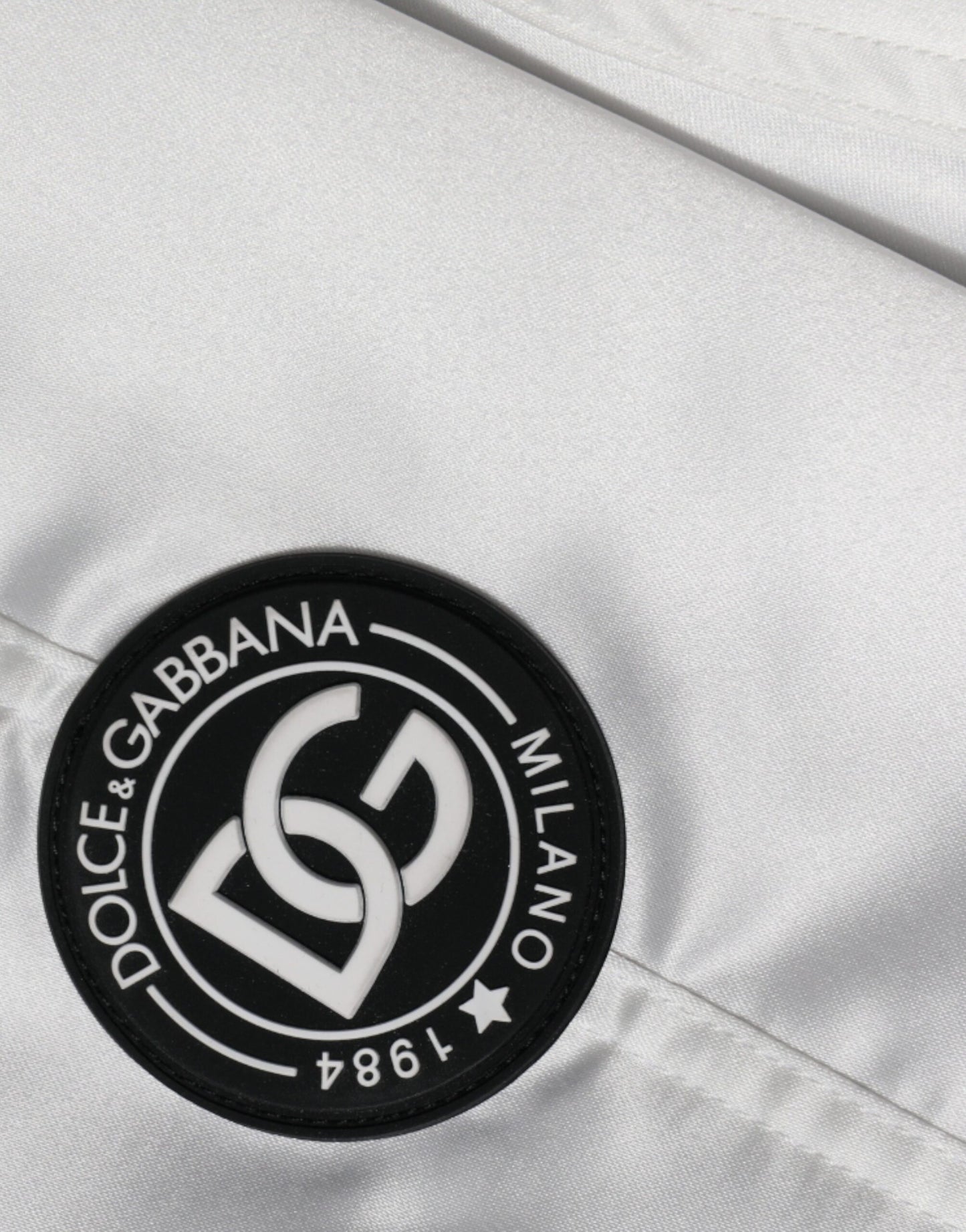 Dolce & Gabbana White Polyester Logo Full Zip Bomber Jacket by Dolce & Gabbana