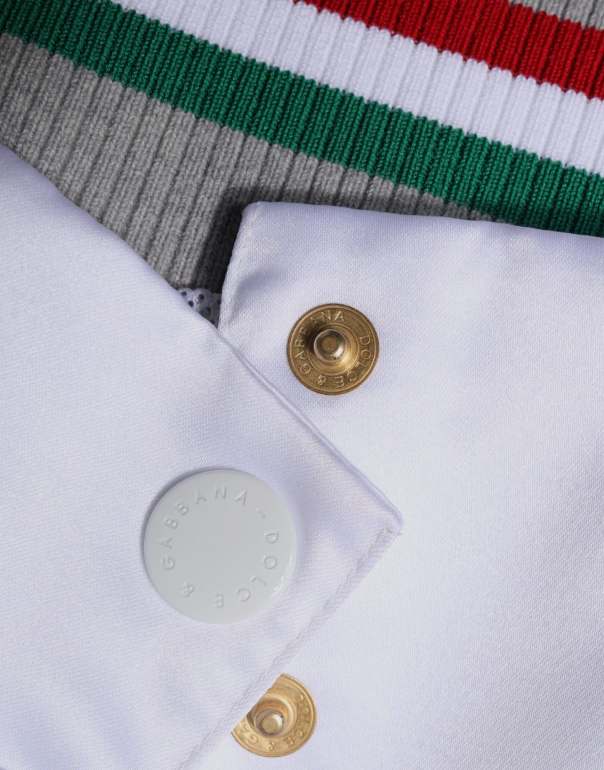 Dolce & Gabbana Multicolor Italia Button Down Bomber Jacket by Dolce & Gabbana