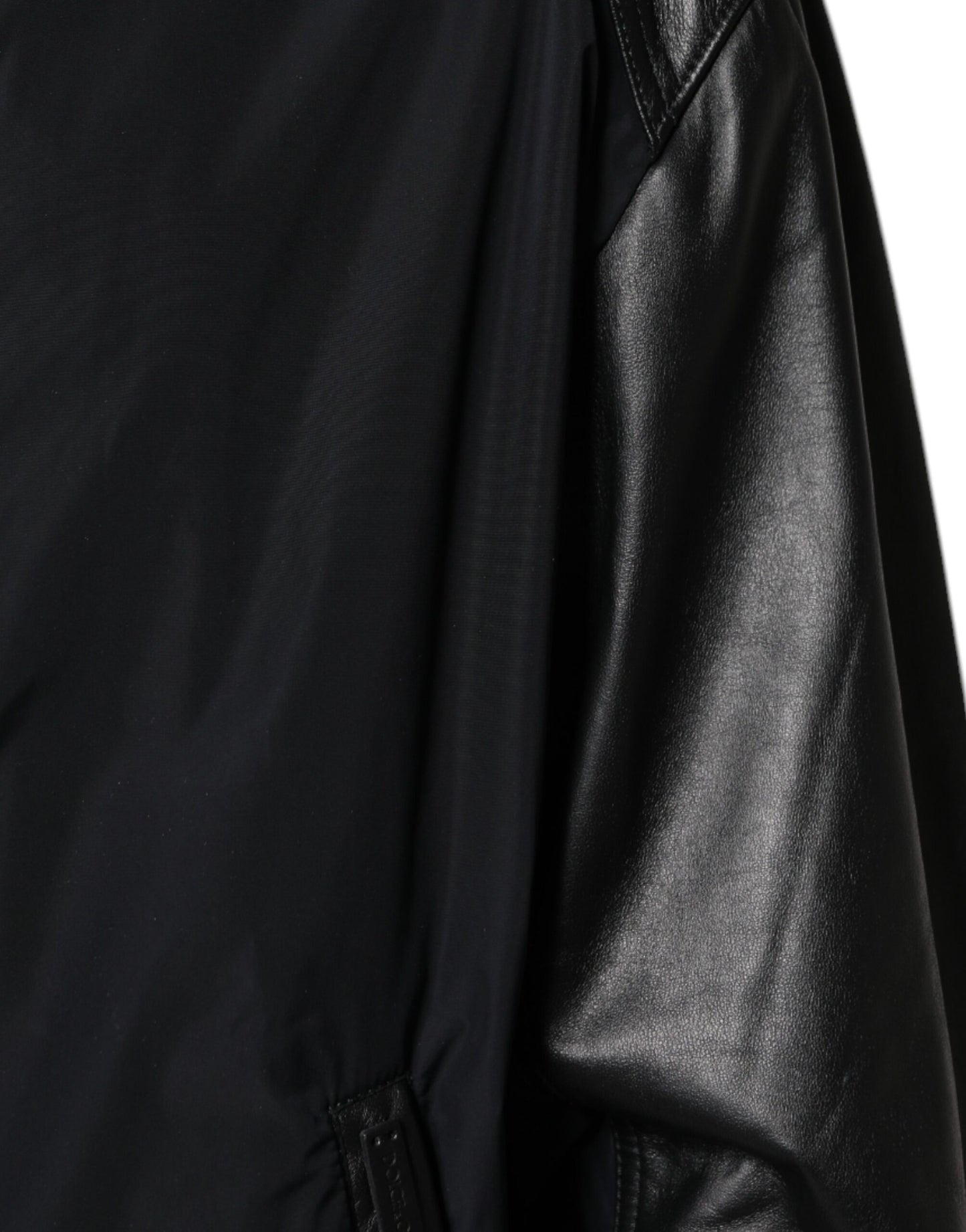 Dolce & Gabbana Black Hooded Full Zip Men Bomber Jacket by Dolce & Gabbana