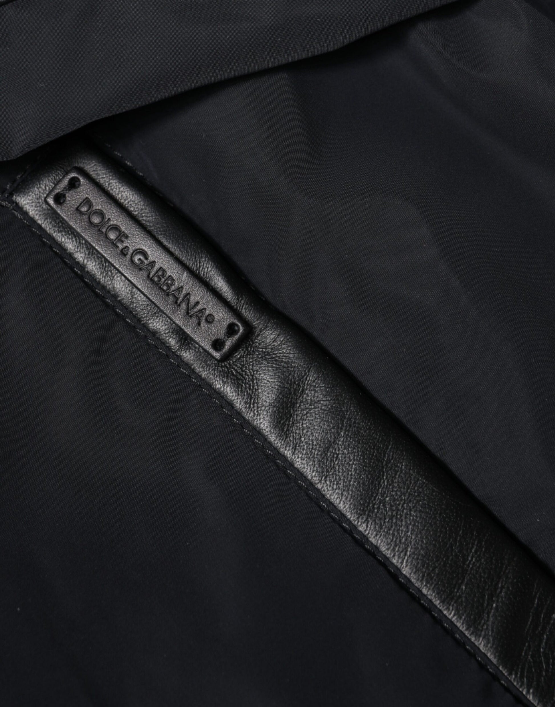 Dolce & Gabbana Black Hooded Full Zip Men Bomber Jacket by Dolce & Gabbana