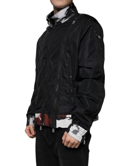 Dolce & Gabbana Black Nylon Full Zip Men Bomber Jacket by Dolce & Gabbana