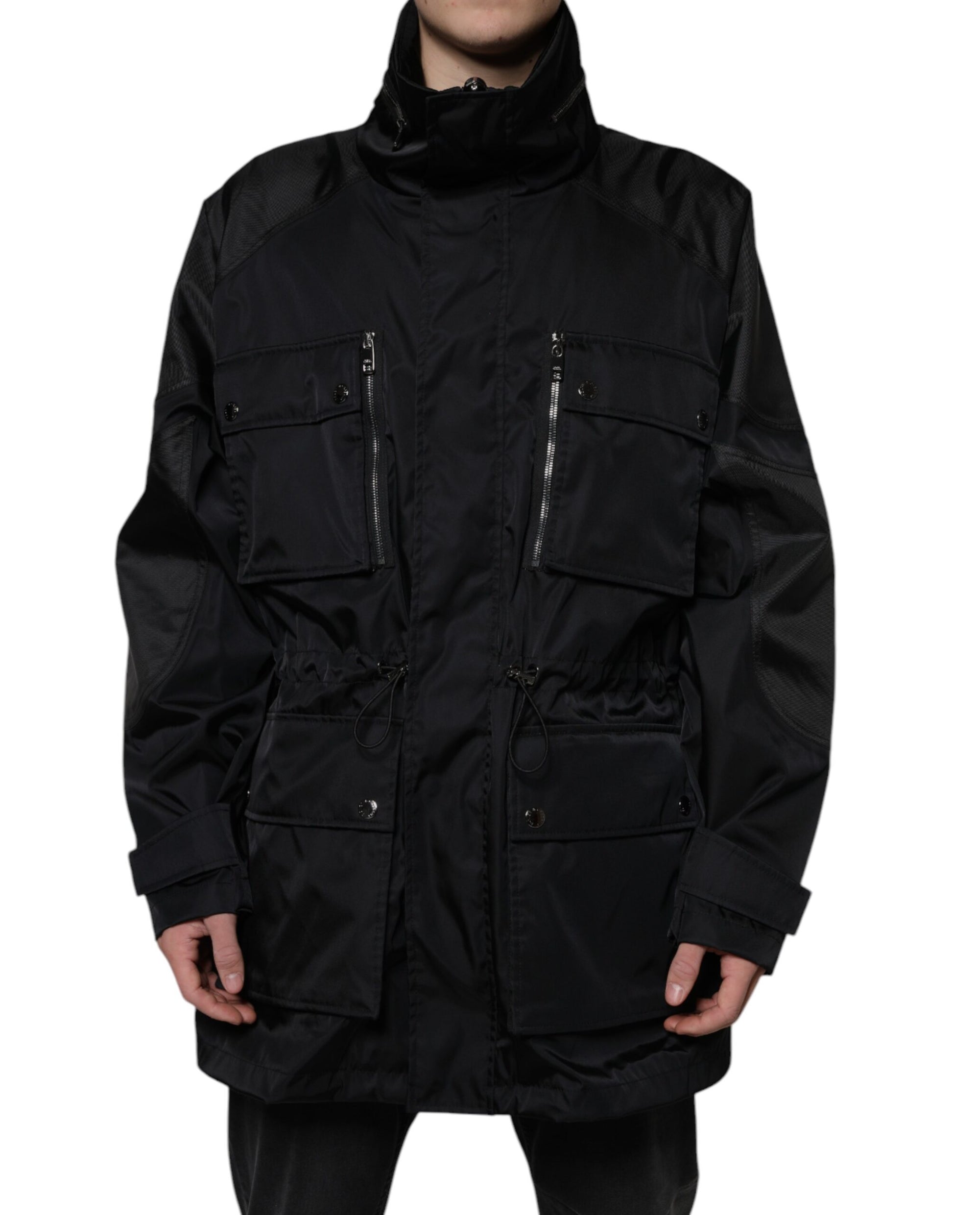 Dolce & Gabbana Black Nylon Winter Men Parka Coat Jacket by Dolce & Gabbana