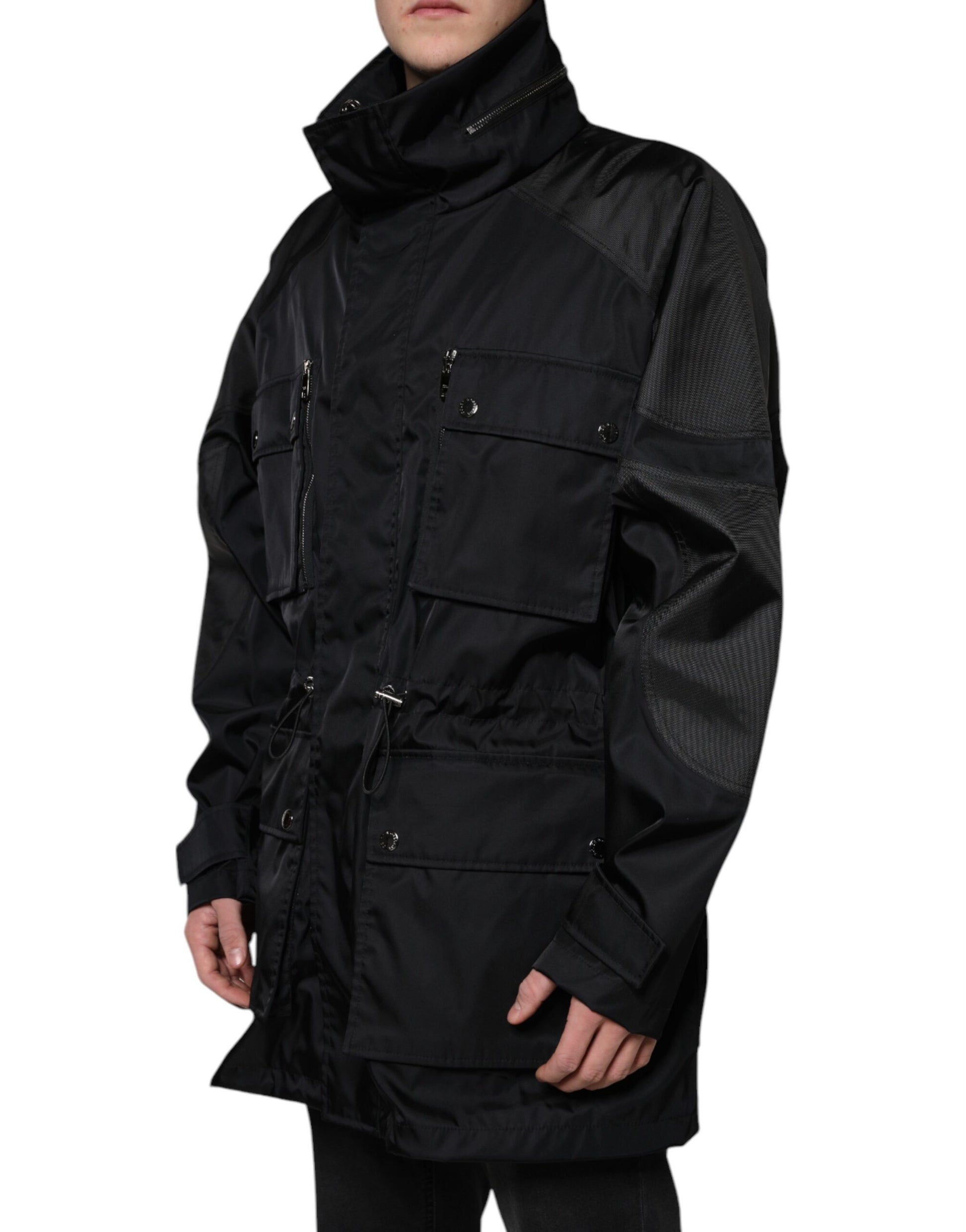 Dolce & Gabbana Black Nylon Winter Men Parka Coat Jacket by Dolce & Gabbana