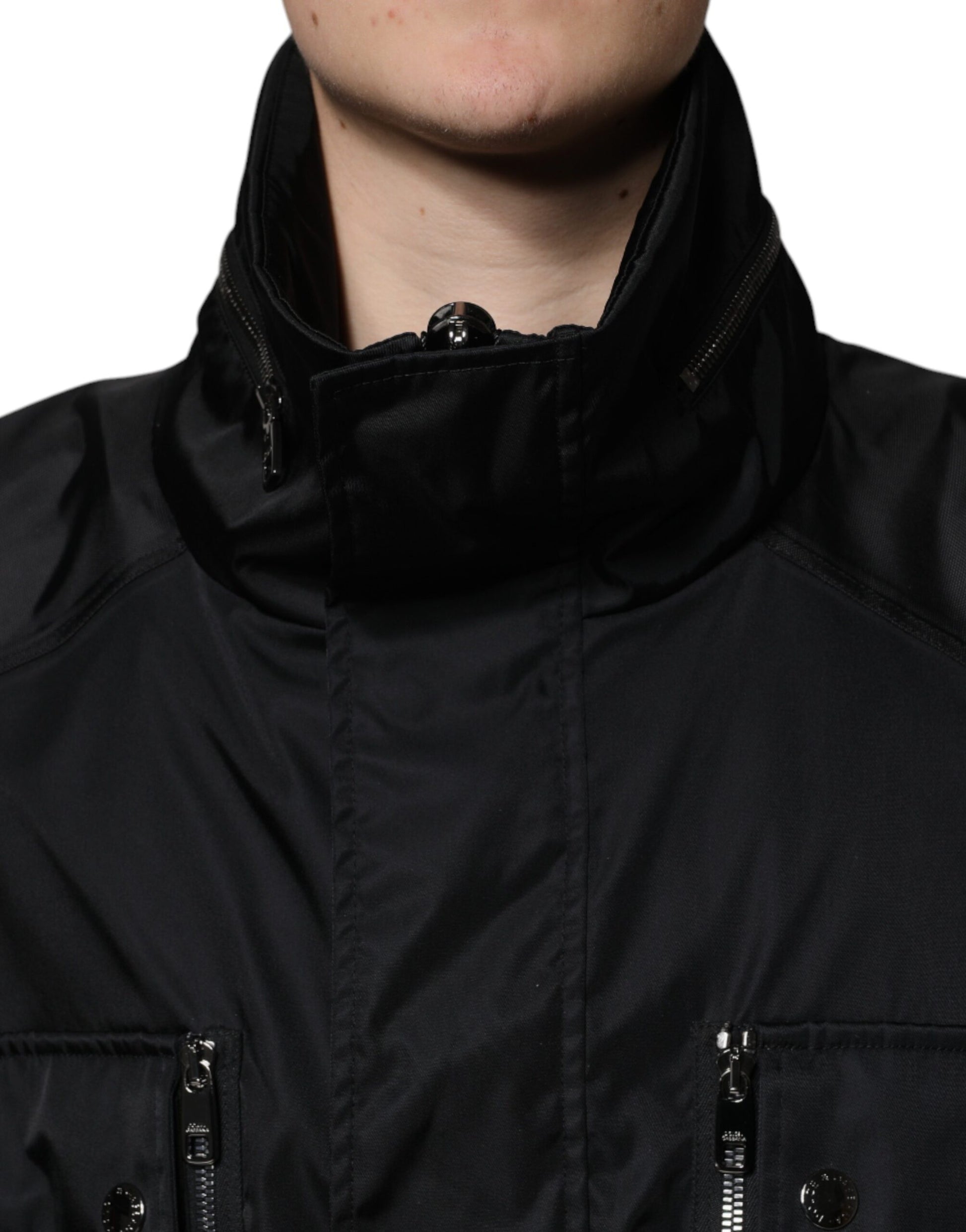 Dolce & Gabbana Black Nylon Winter Men Parka Coat Jacket by Dolce & Gabbana