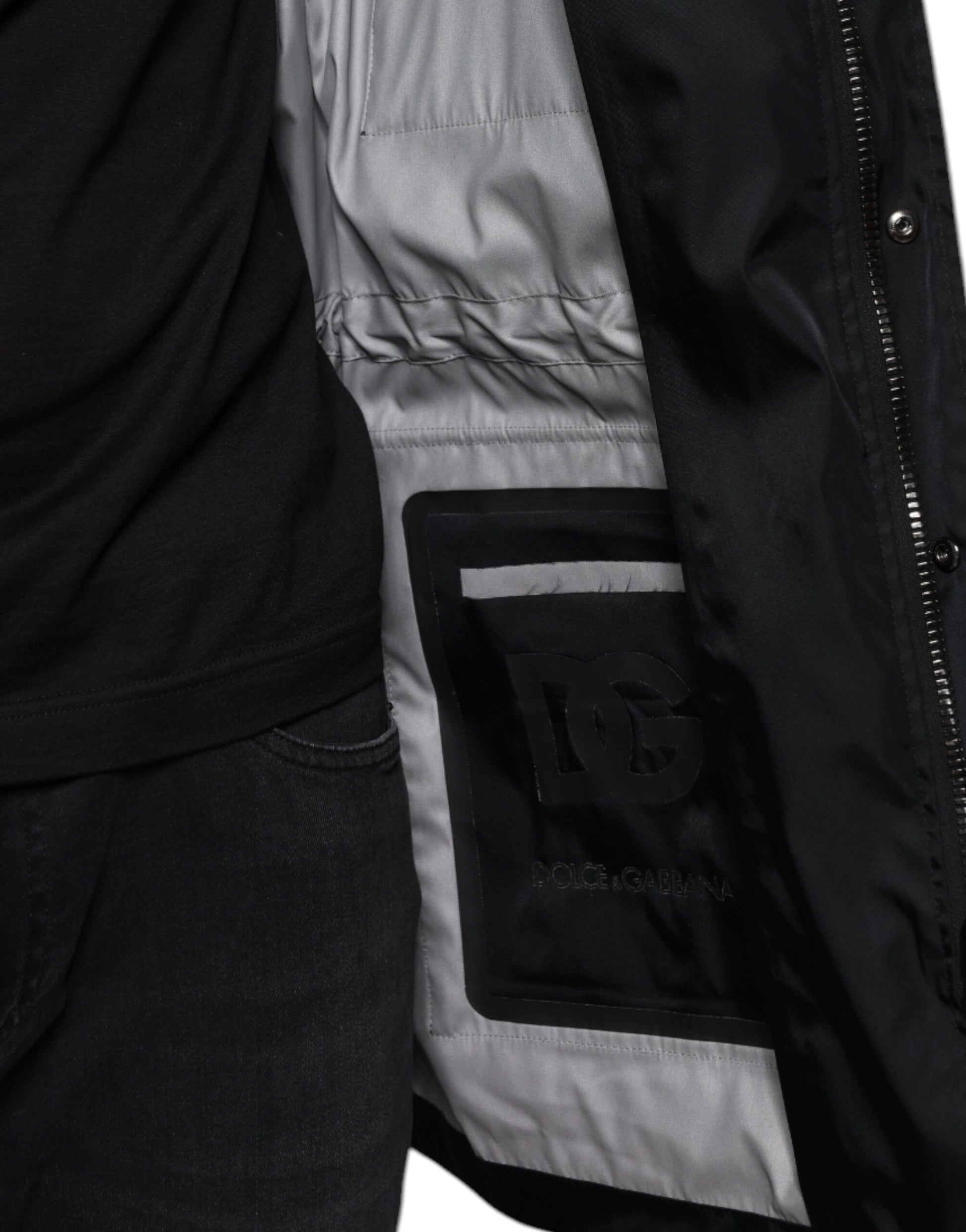 Dolce & Gabbana Black Nylon Winter Men Parka Coat Jacket by Dolce & Gabbana
