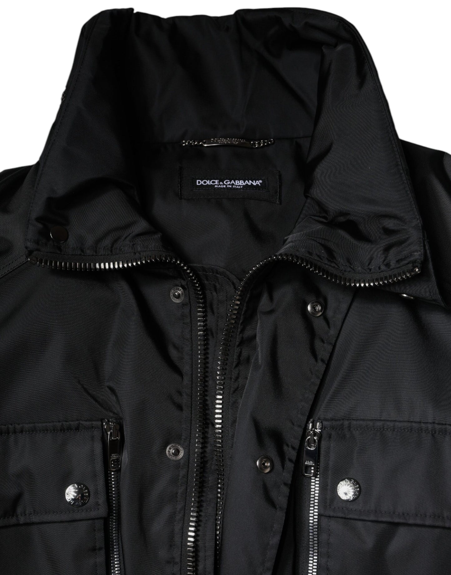 Dolce & Gabbana Black Nylon Winter Men Parka Coat Jacket by Dolce & Gabbana