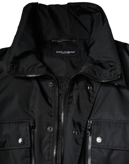 Dolce & Gabbana Black Nylon Winter Men Parka Coat Jacket by Dolce & Gabbana