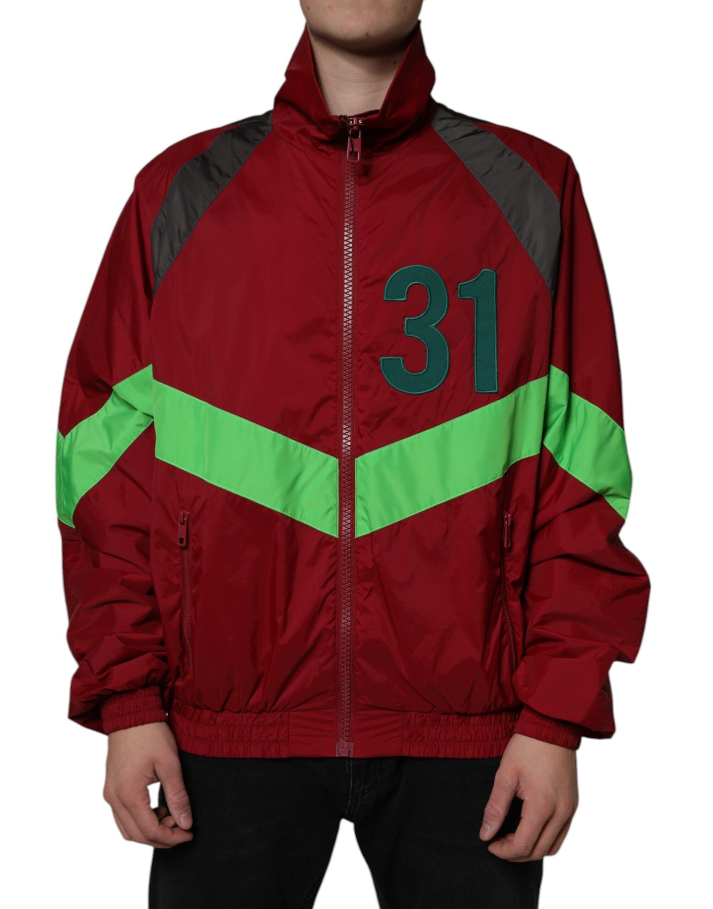 Dolce & Gabbana Multicolor Nylon Full Zip Windbreaker Jacket by Dolce & Gabbana