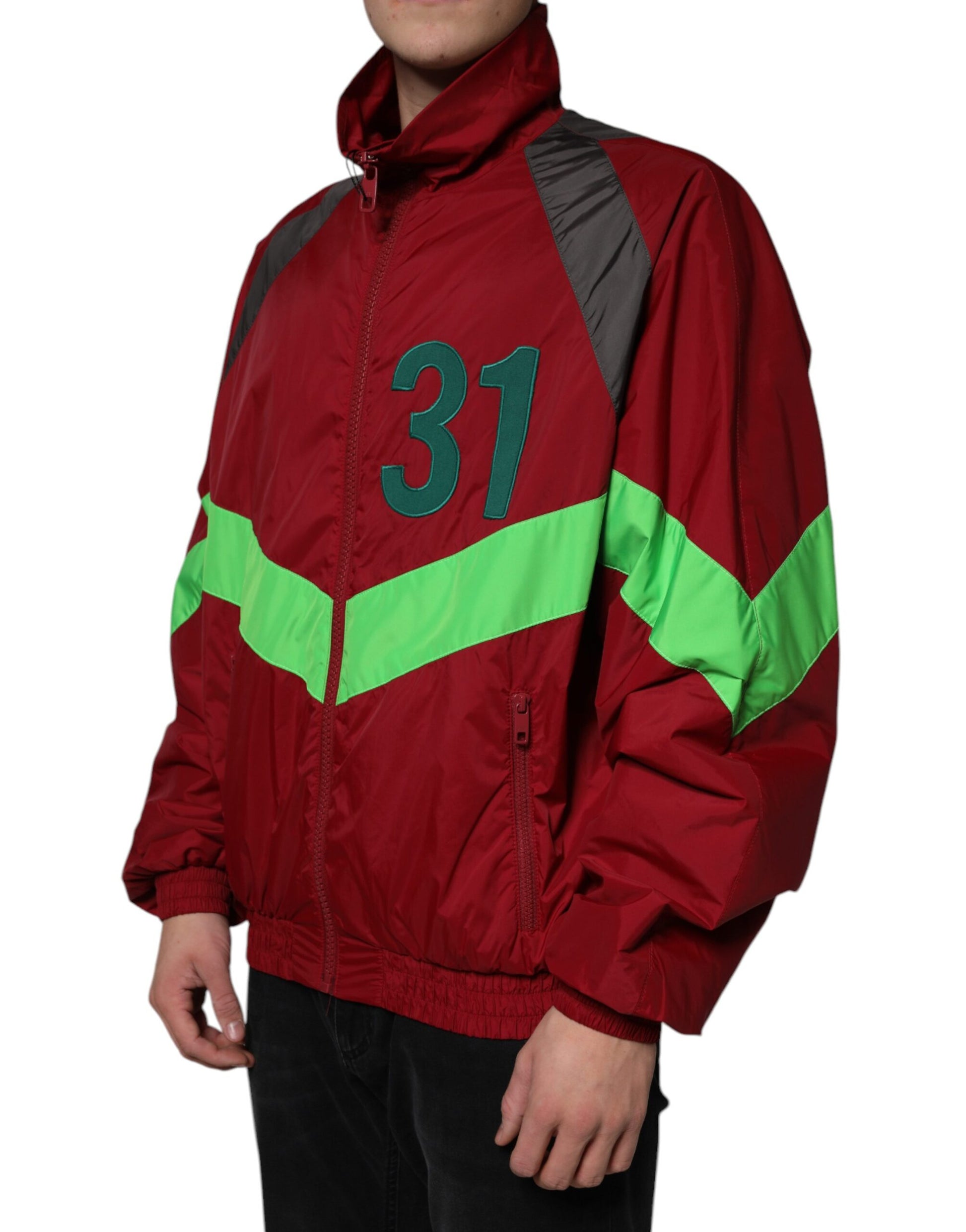 Dolce & Gabbana Multicolor Nylon Full Zip Windbreaker Jacket by Dolce & Gabbana