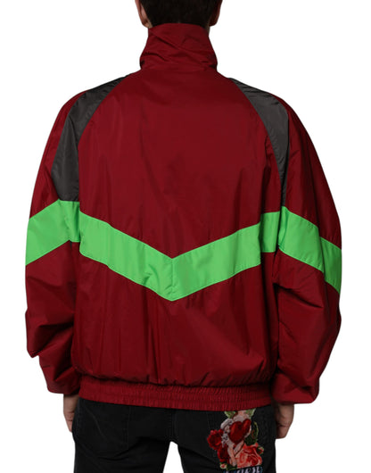 Dolce & Gabbana Multicolor Nylon Full Zip Windbreaker Jacket by Dolce & Gabbana