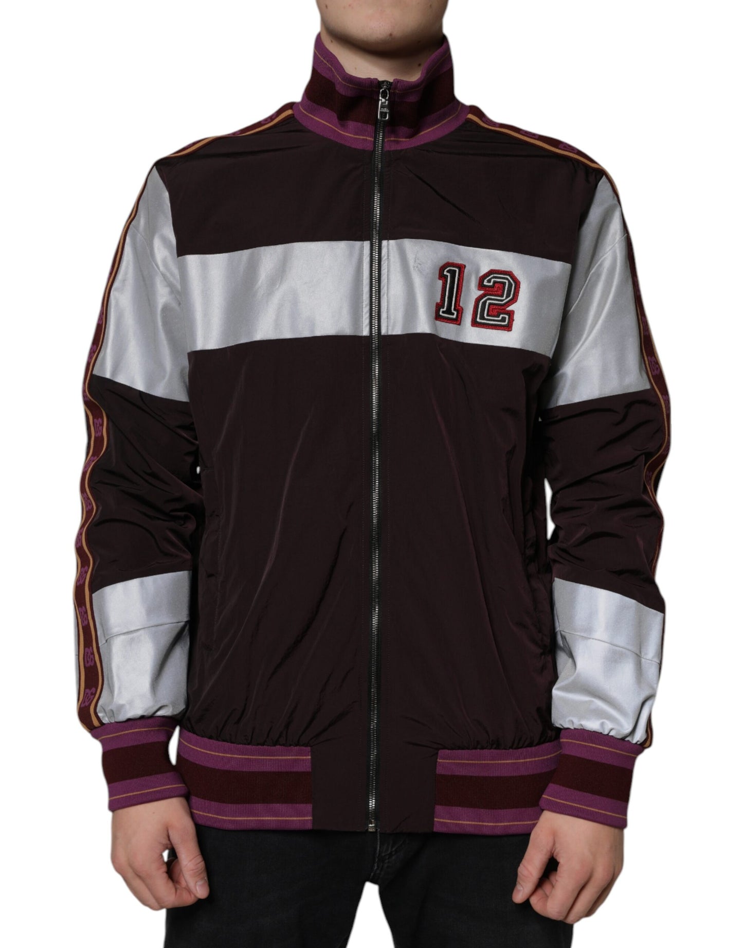 Dolce & Gabbana Multicolor Full Zip Jersey Men Bomber Jacket by Dolce & Gabbana