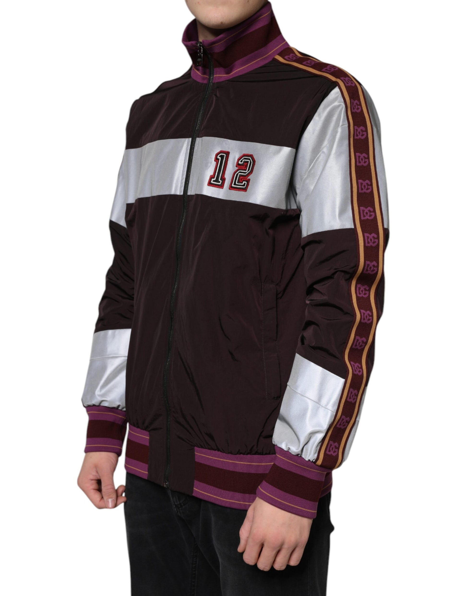 Dolce & Gabbana Multicolor Full Zip Jersey Men Bomber Jacket by Dolce & Gabbana
