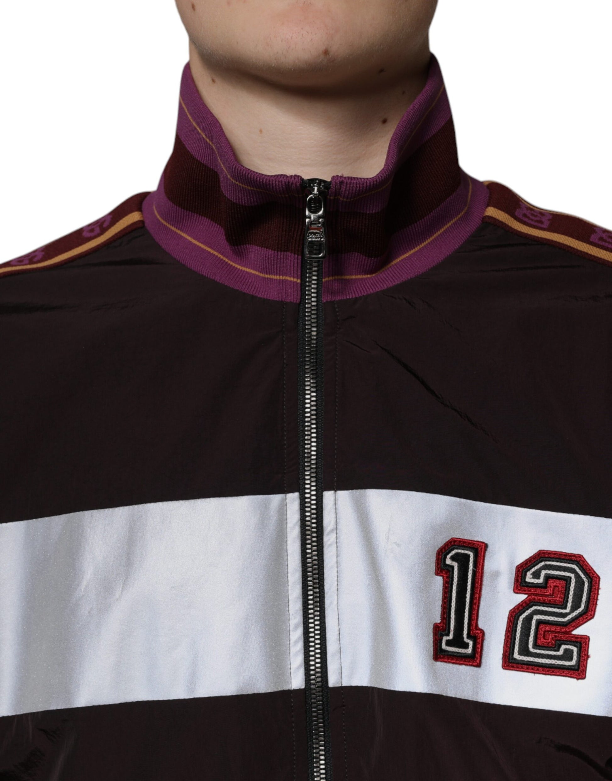 Dolce & Gabbana Multicolor Full Zip Jersey Men Bomber Jacket by Dolce & Gabbana
