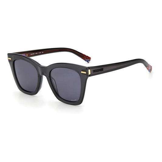 Lunettes de soleil Missoni en cuir de veau gris