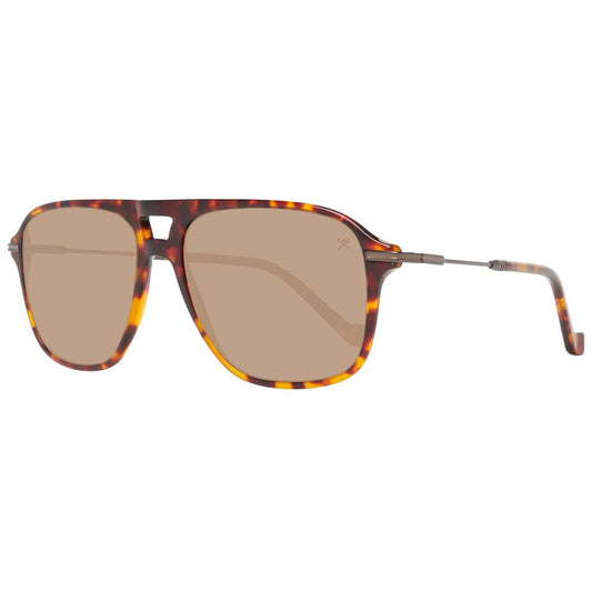 Lunettes de soleil Hackett en cuir de veau marron