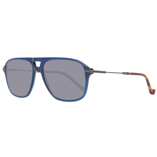 Lunettes de soleil Hackett en cuir de veau bleu
