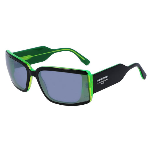 Lunettes de soleil Karl Lagerfeld en cuir de veau noir