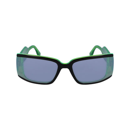 Lunettes de soleil Karl Lagerfeld en cuir de veau noir