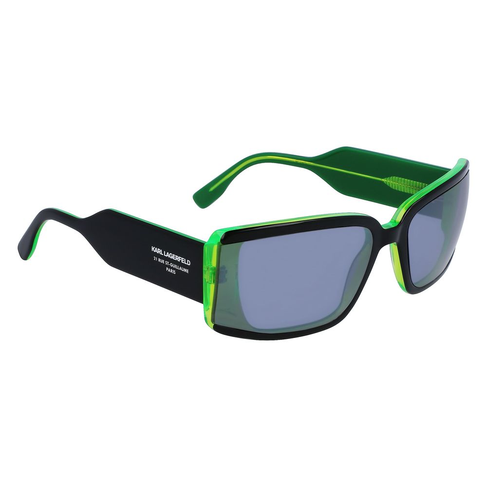 Lunettes de soleil Karl Lagerfeld en cuir de veau noir