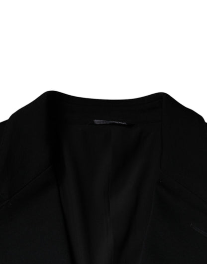 Blazer formel à simple boutonnage en laine noire Dolce &amp; Gabbana