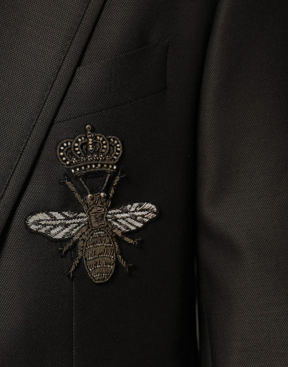 Dolce &amp; Gabbana Blazer Veste en laine marron et vert abeille