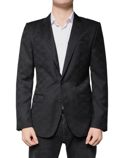 Blazer formel à simple boutonnage en laine noire Dolce &amp; Gabbana