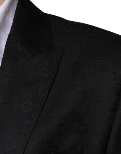 Blazer formel à simple boutonnage en laine noire Dolce &amp; Gabbana
