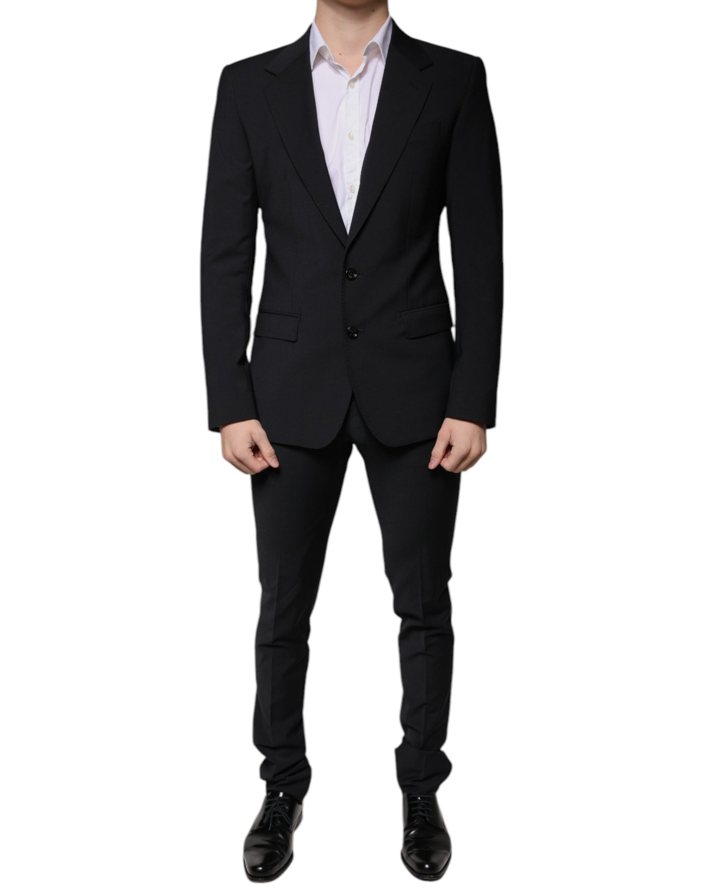 Dolce & Gabbana Black Wool 3 Piece Slim Fit Formal Men Suit by Dolce & Gabbana