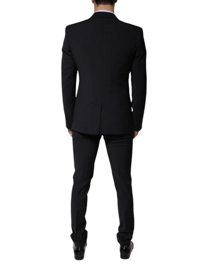 Dolce & Gabbana Black Wool 3 Piece Slim Fit Formal Men Suit by Dolce & Gabbana