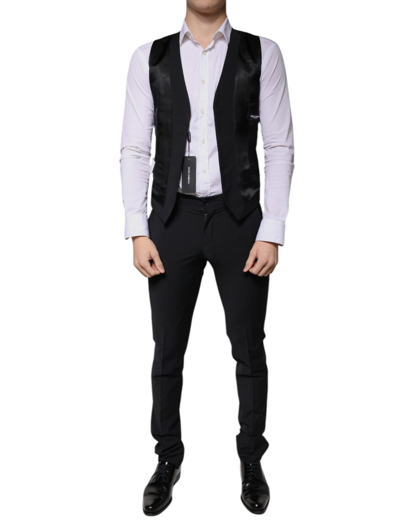 Dolce & Gabbana Black Wool 3 Piece Slim Fit Formal Men Suit by Dolce & Gabbana