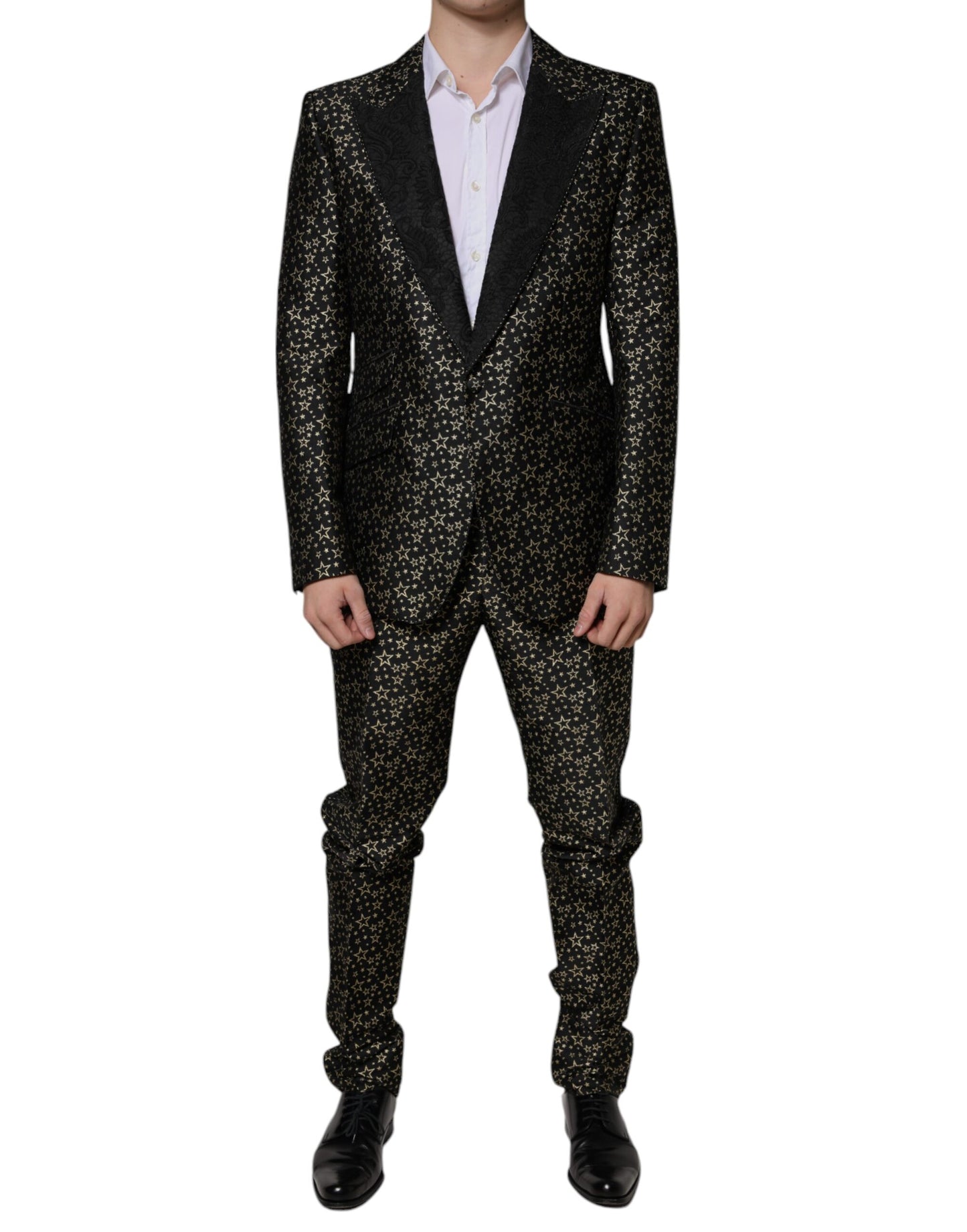Dolce & Gabbana Black Stars Jacquard SICILIA 2 Piece Suit by Dolce & Gabbana