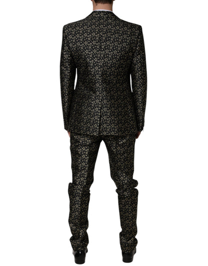 Dolce & Gabbana Black Stars Jacquard SICILIA 2 Piece Suit by Dolce & Gabbana
