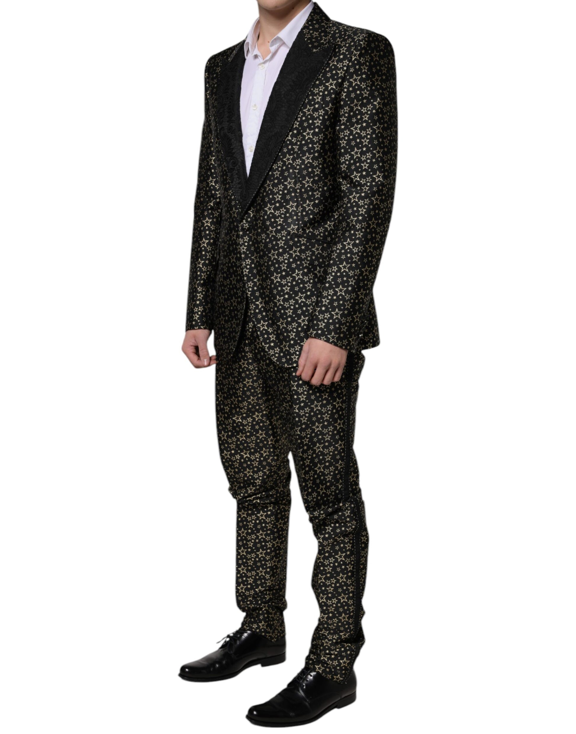 Dolce & Gabbana Black Stars Jacquard SICILIA 2 Piece Suit by Dolce & Gabbana