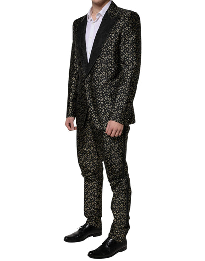 Dolce & Gabbana Black Stars Jacquard SICILIA 2 Piece Suit by Dolce & Gabbana