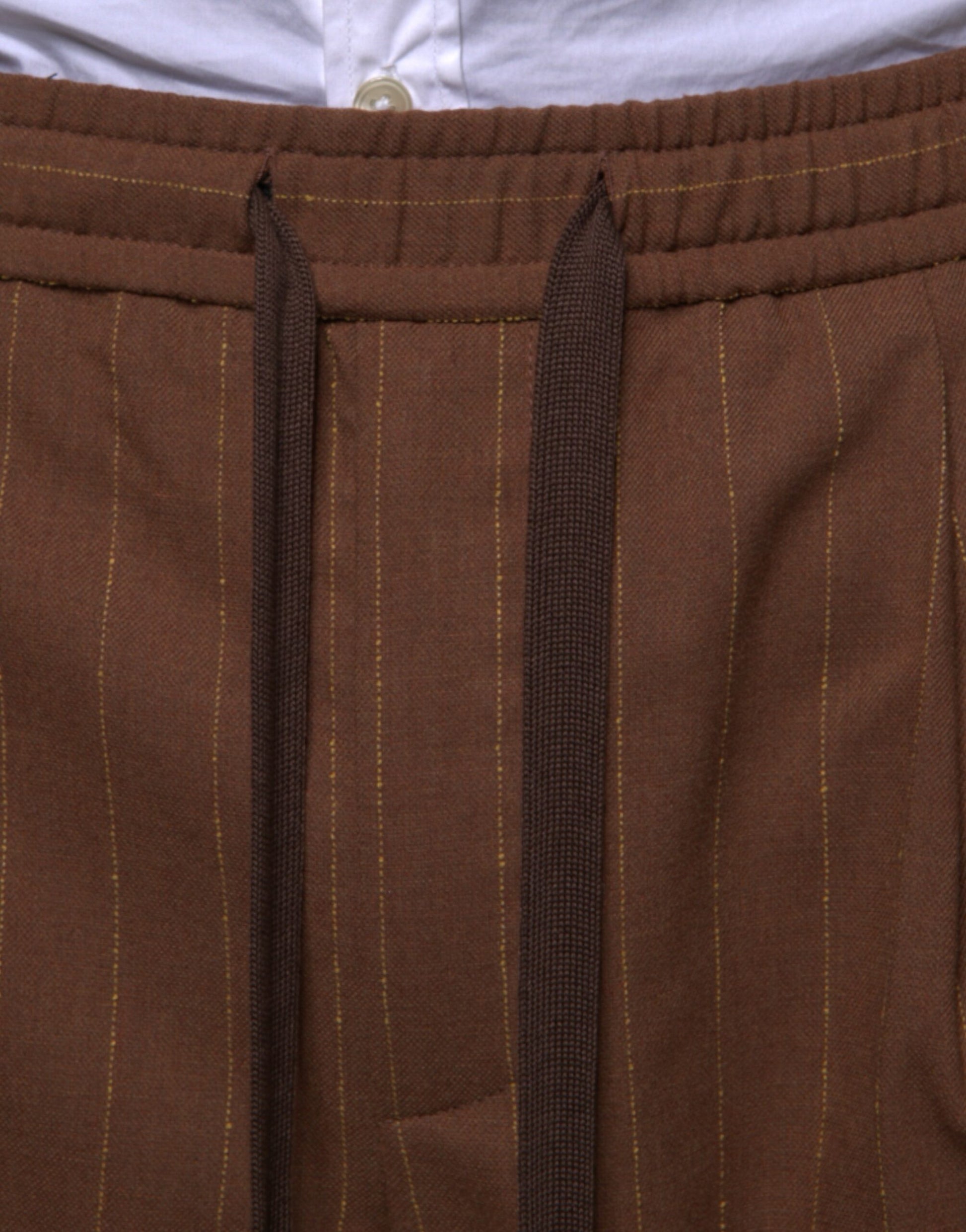 Dolce & Gabbana Brown Stripes Skinny Men Dress Pants by Dolce & Gabbana