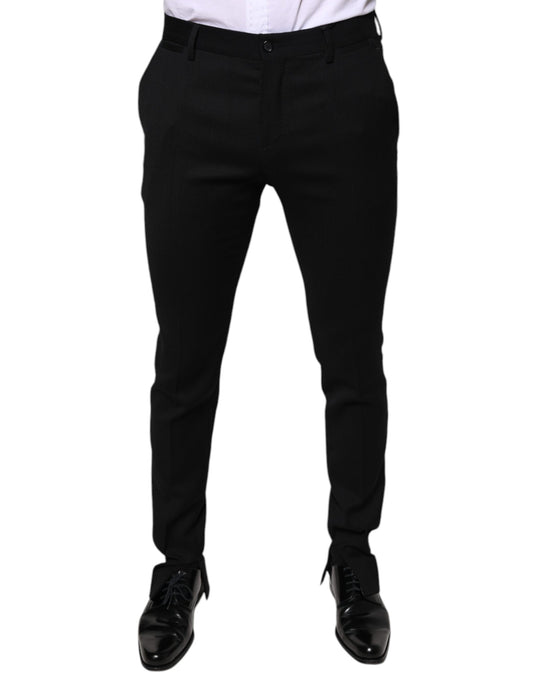 Dolce & Gabbana Black Wool Skinny Formal Dress Pants by Dolce & Gabbana