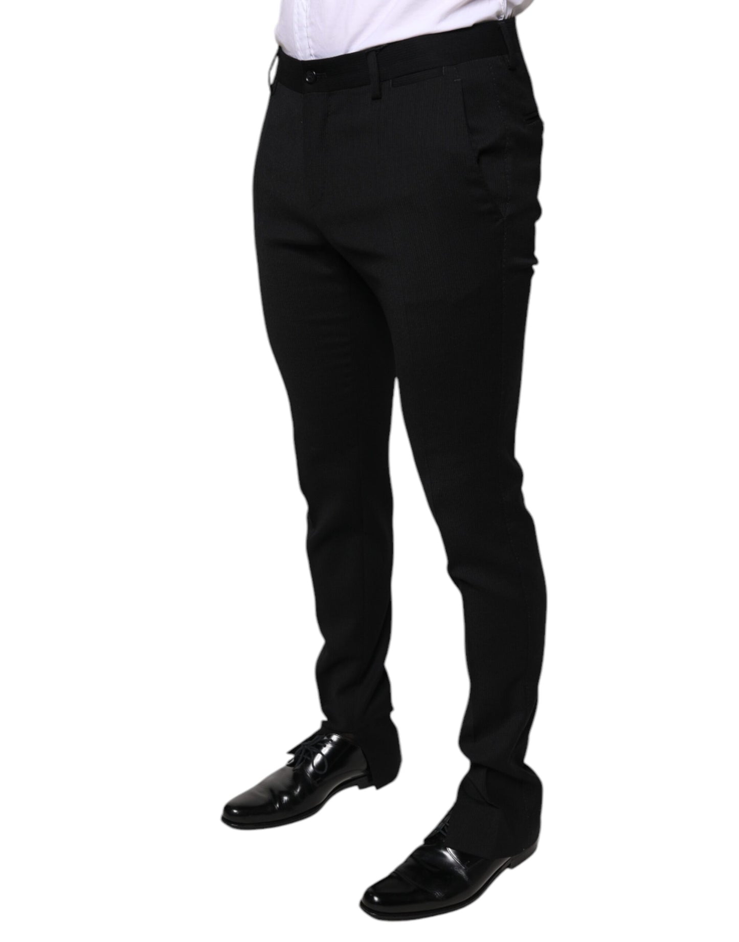 Dolce & Gabbana Black Wool Skinny Formal Dress Pants by Dolce & Gabbana