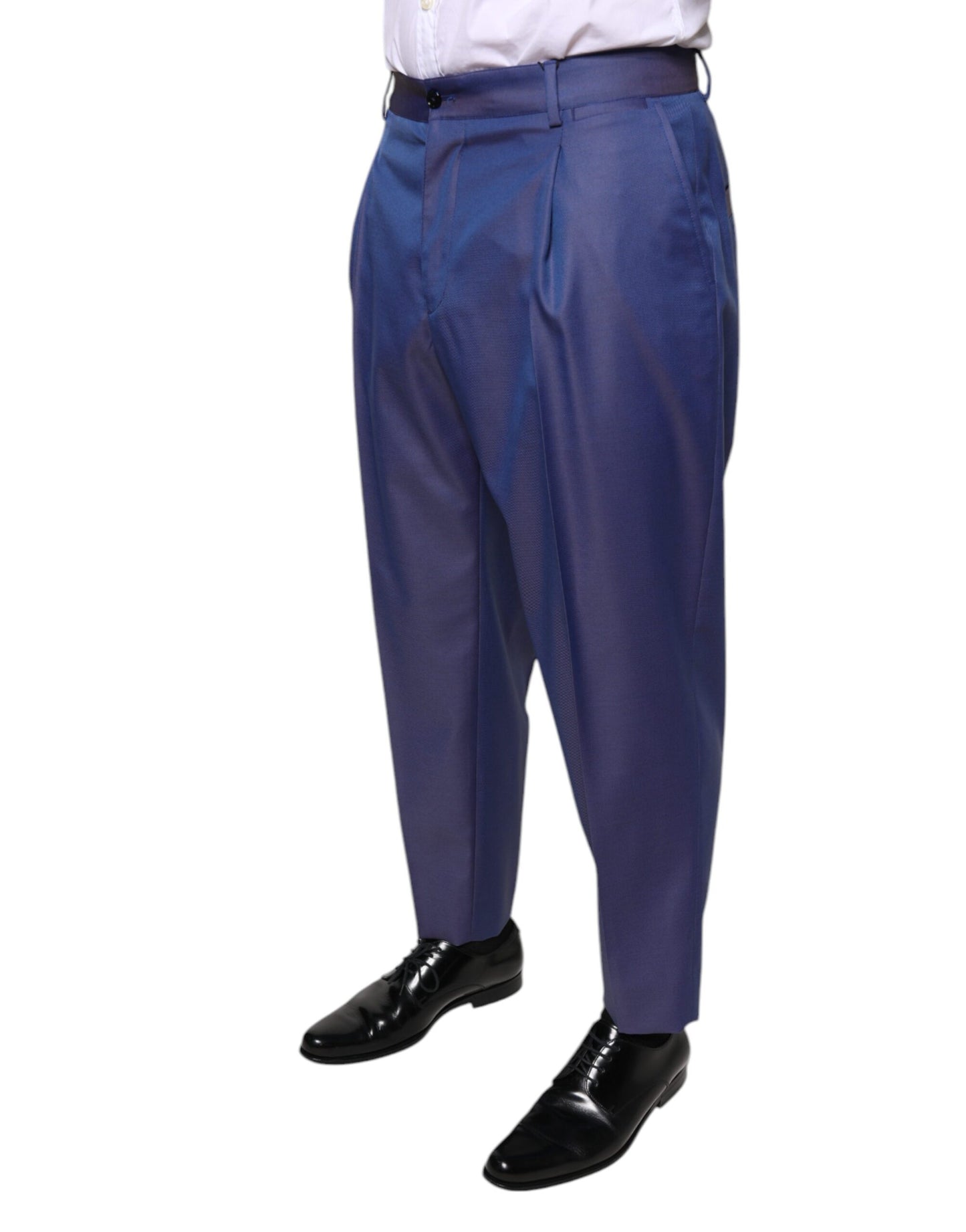 Dolce & Gabbana Blue Wool Tapered Formal Dress Pants by Dolce & Gabbana