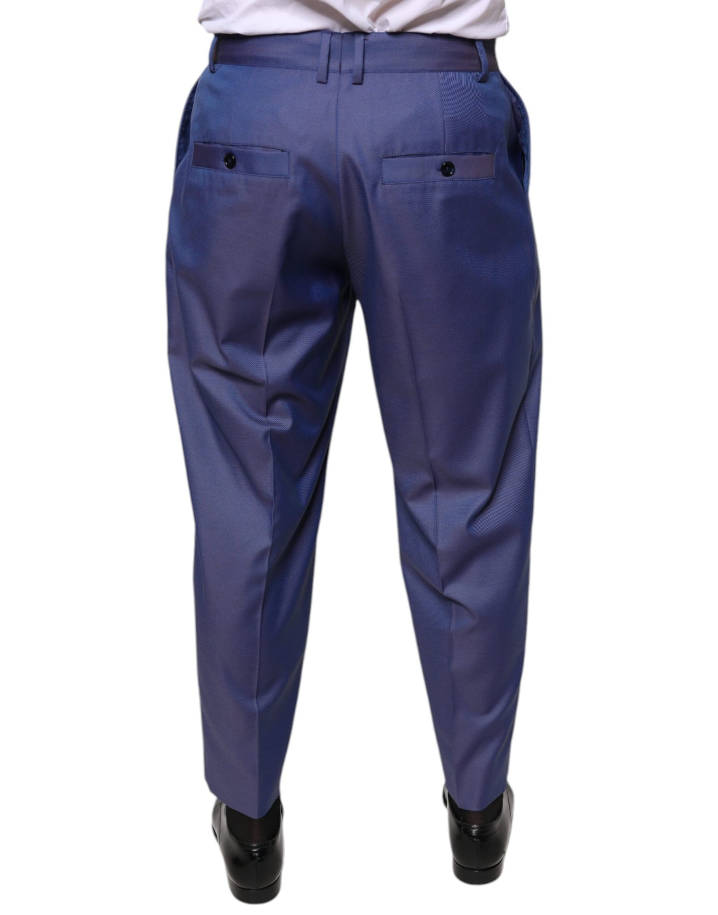 Dolce & Gabbana Blue Wool Tapered Formal Dress Pants by Dolce & Gabbana
