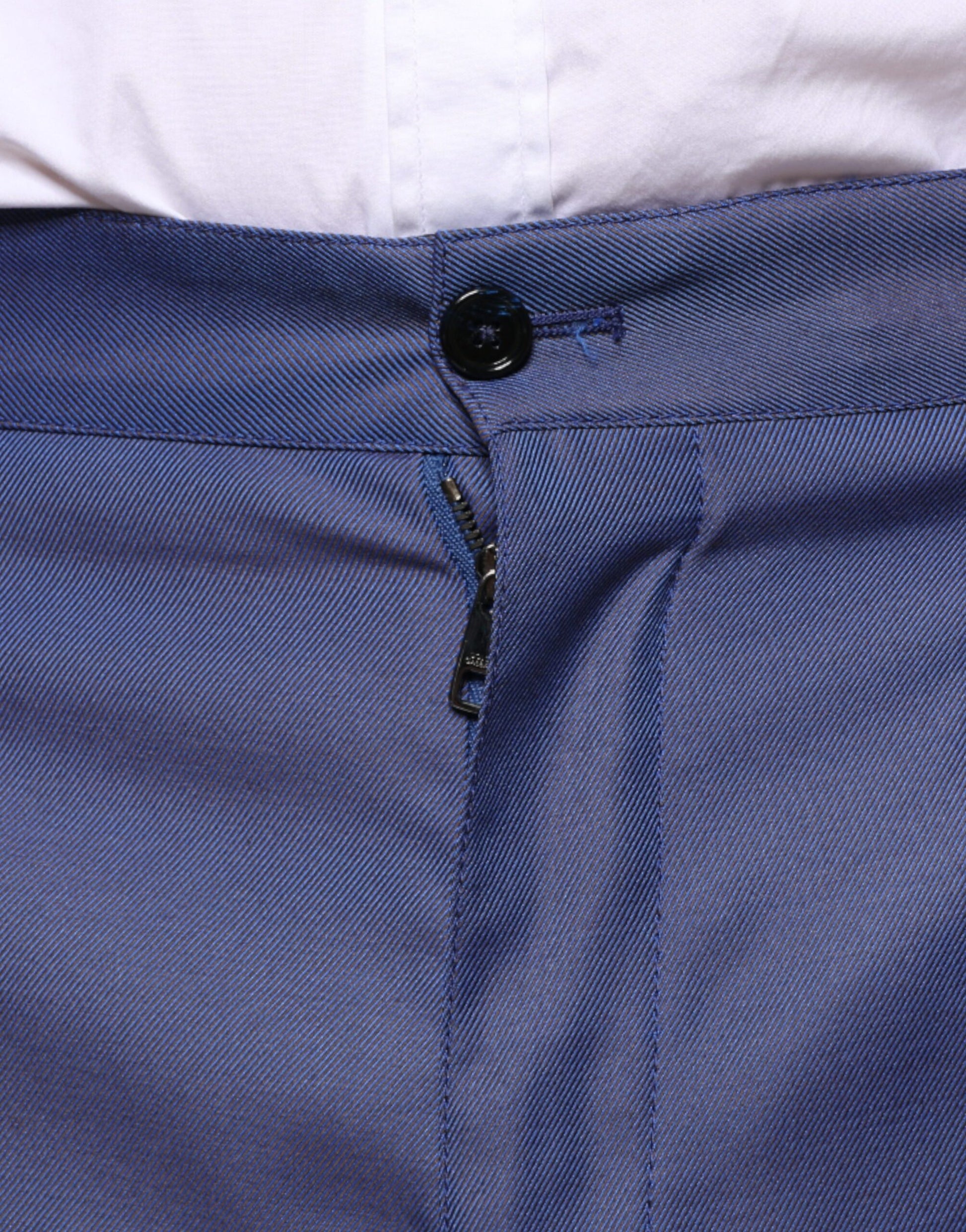 Dolce & Gabbana Blue Wool Tapered Formal Dress Pants by Dolce & Gabbana