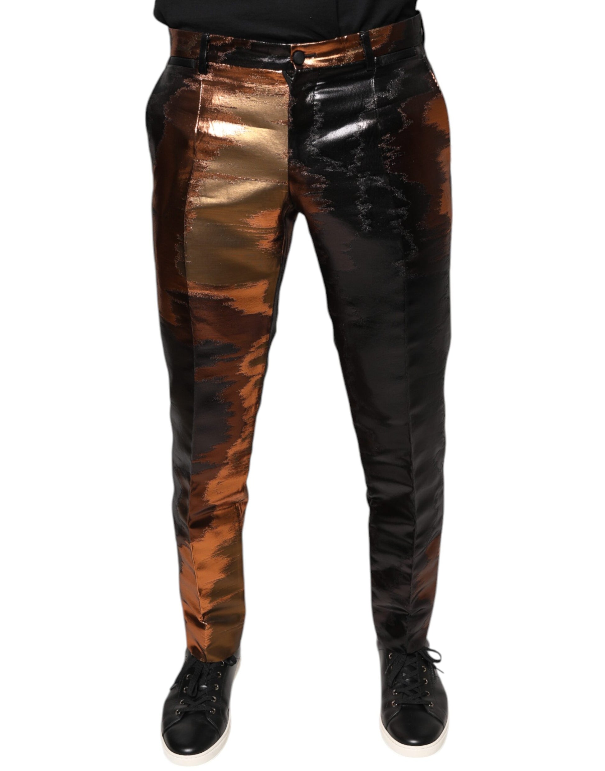 Dolce & Gabbana Multicolor Jacquard Skinny Men Pants by Dolce & Gabbana