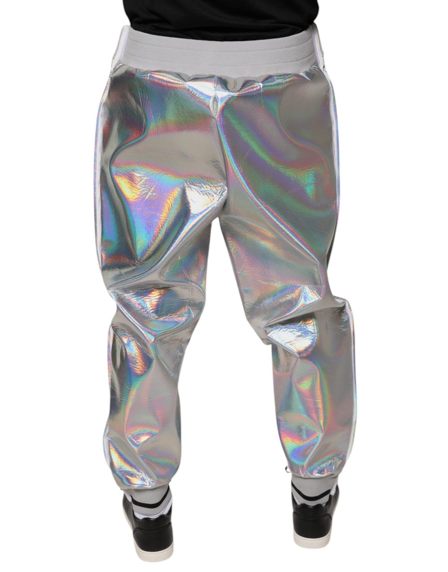 Dolce & Gabbana Silver Iridescent Men Jogger Sweatpants Pants by Dolce & Gabbana