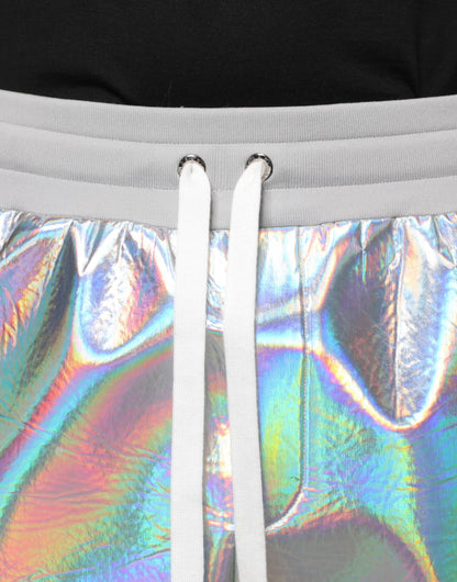 Dolce & Gabbana Silver Iridescent Men Jogger Sweatpants Pants by Dolce & Gabbana