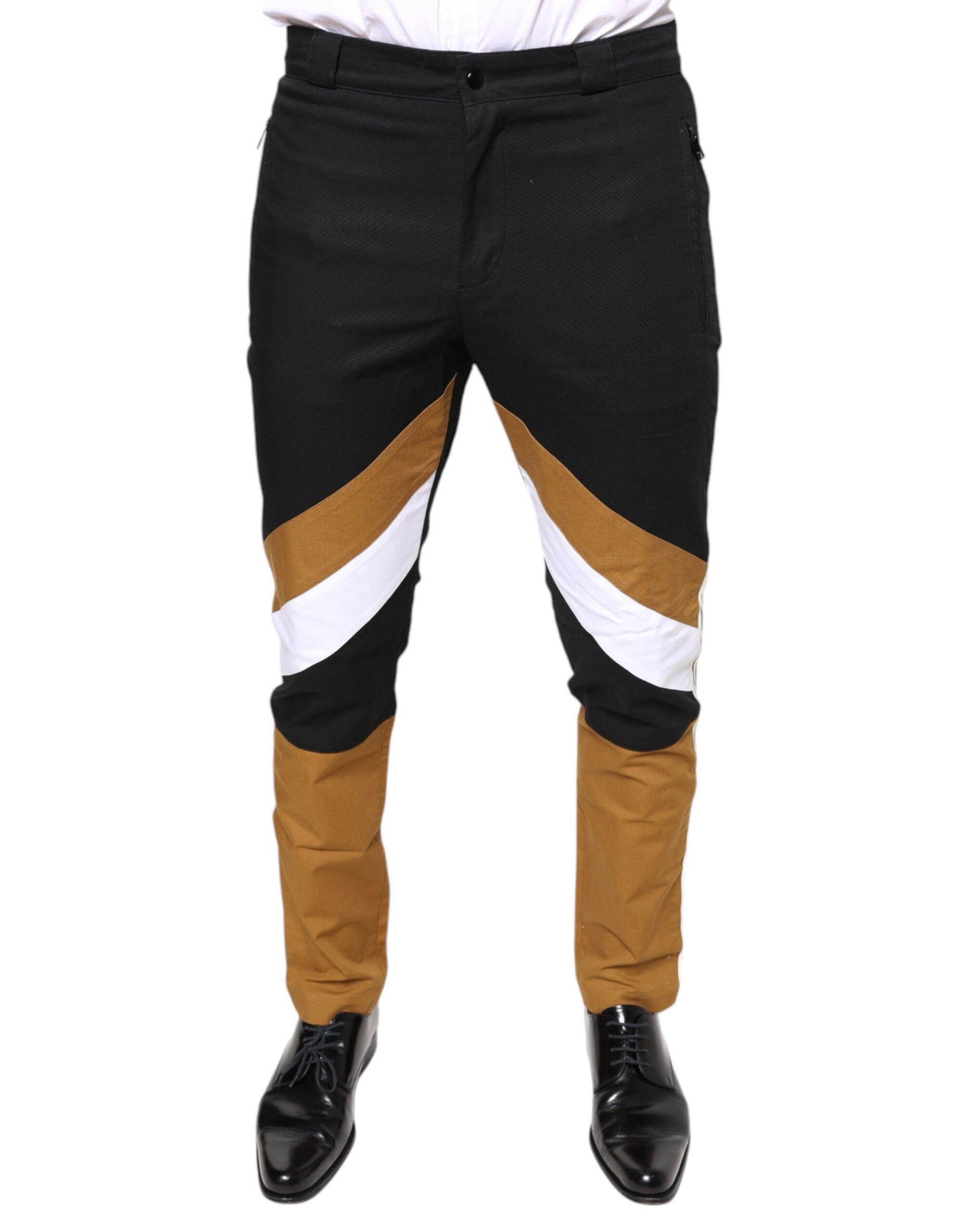 Dolce & Gabbana Multicolor Stripe Skinny Cotton Pants by Dolce & Gabbana