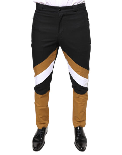 Dolce & Gabbana Multicolor Stripe Skinny Cotton Pants by Dolce & Gabbana