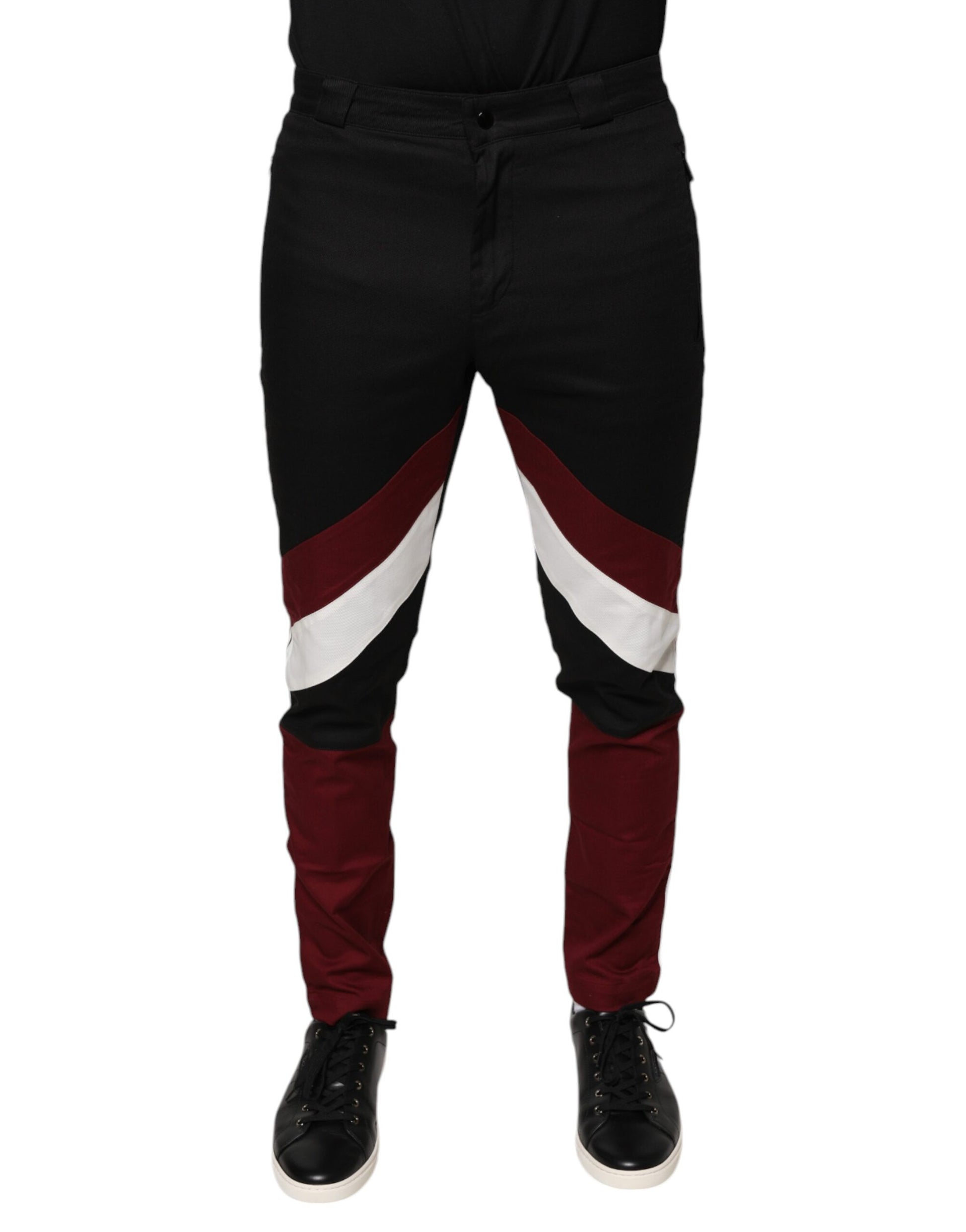 Dolce & Gabbana Multicolor Stripe Skinny Cotton Pants by Dolce & Gabbana