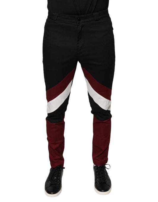 Dolce & Gabbana Multicolor Stripe Skinny Cotton Pants by Dolce & Gabbana