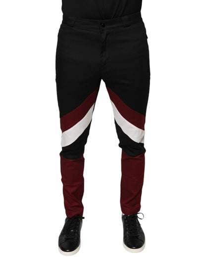 Dolce & Gabbana Multicolor Stripe Skinny Cotton Pants by Dolce & Gabbana